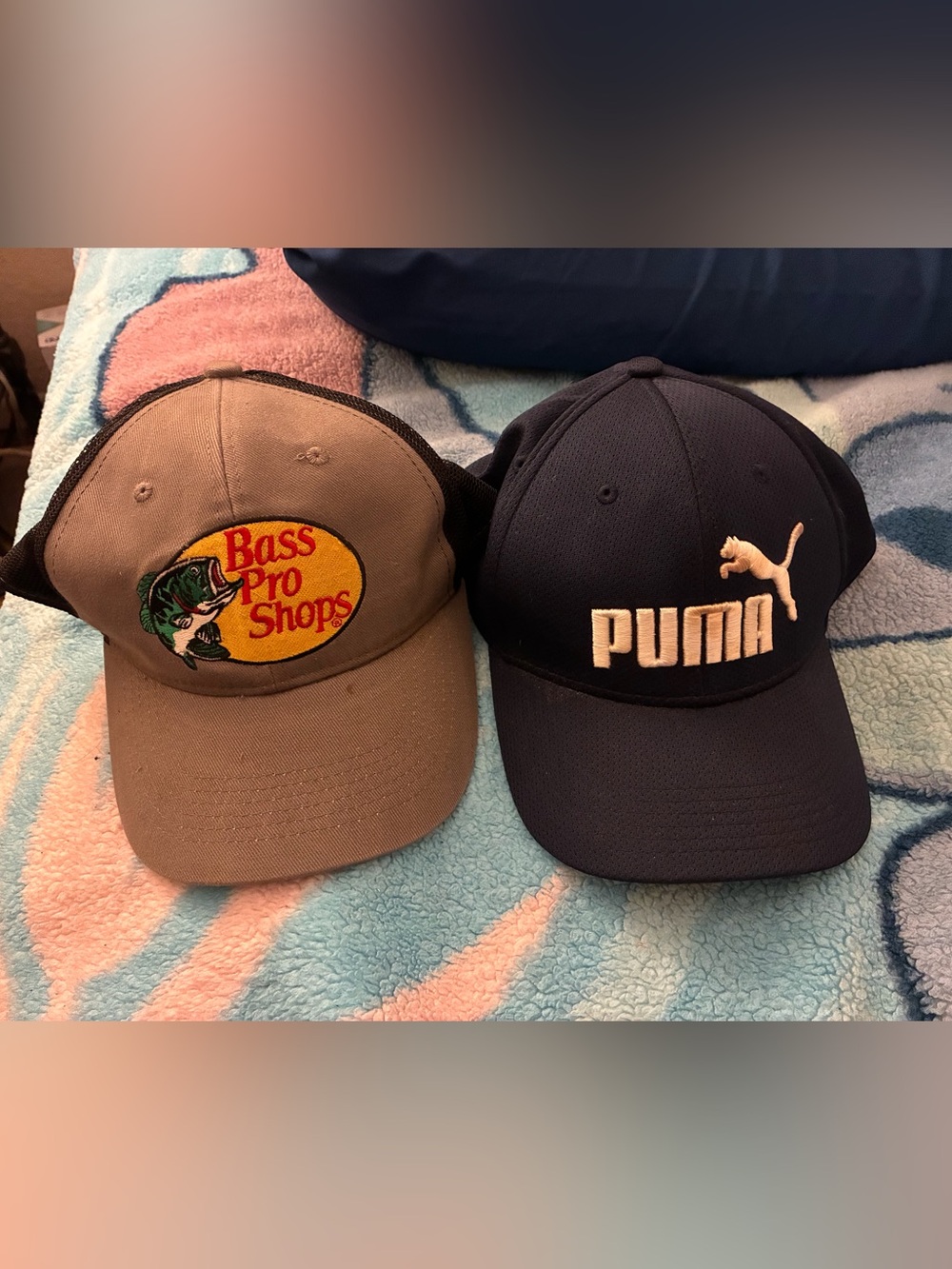 2 hats Puma Navy and White Logo Baseball Cap